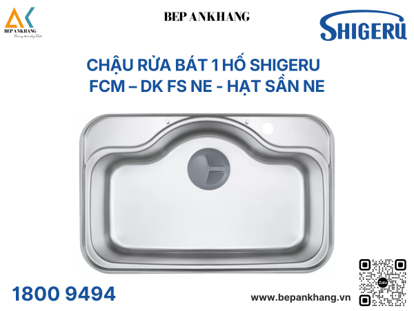 Chậu Rửa Bát 1 hố Shigeru - FCM – DK FS NE - Hố tròn - Bề mặt hạt NE độc quyền